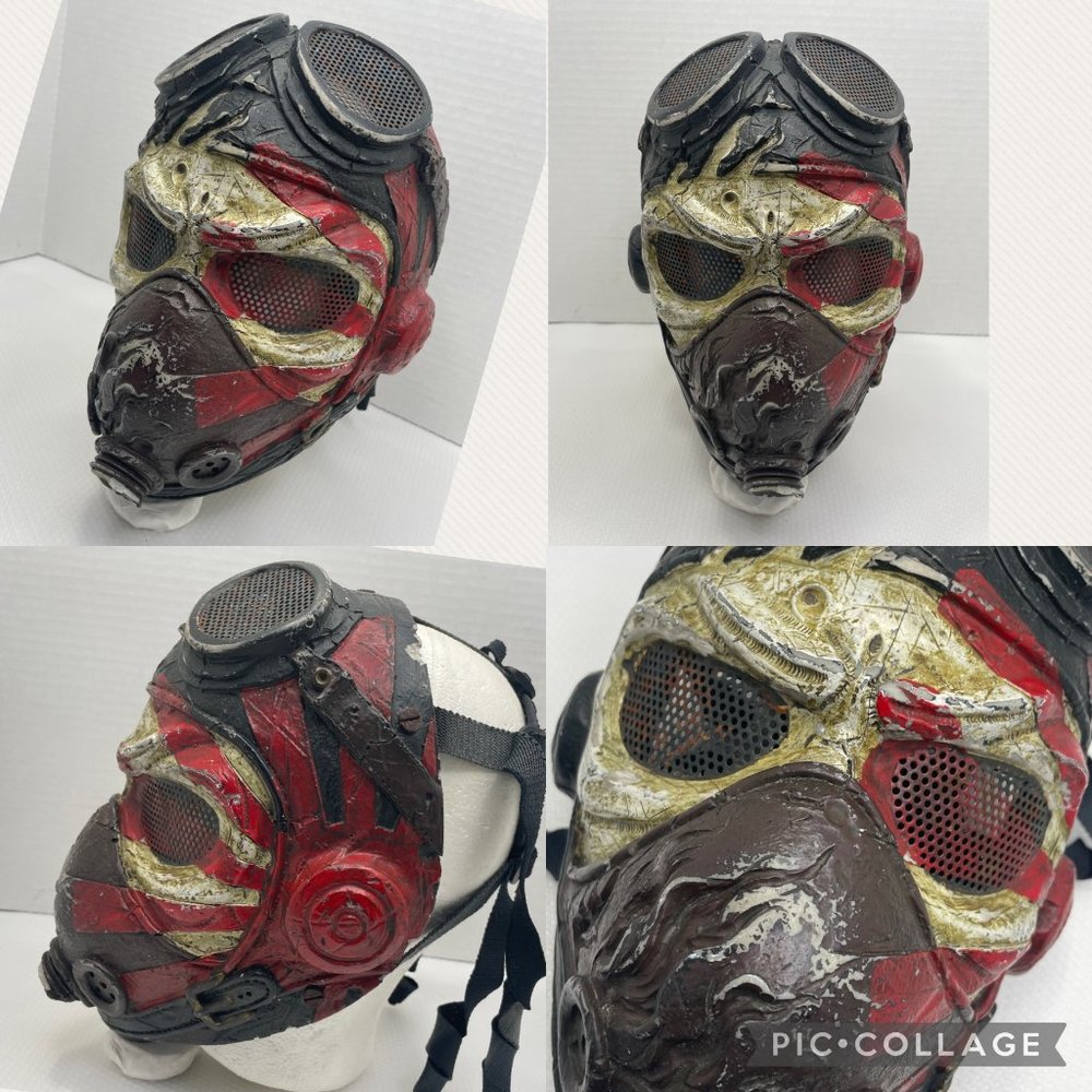 Cosplay Halloween Air Soft Face Field Mask Kamikazi Warrior Fiber Glass w/Strap